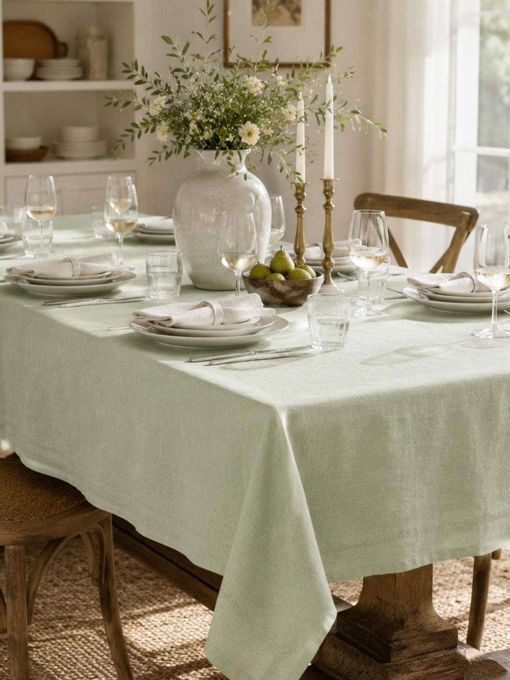 Elegant Williams Sonoma dining set from 100% linen